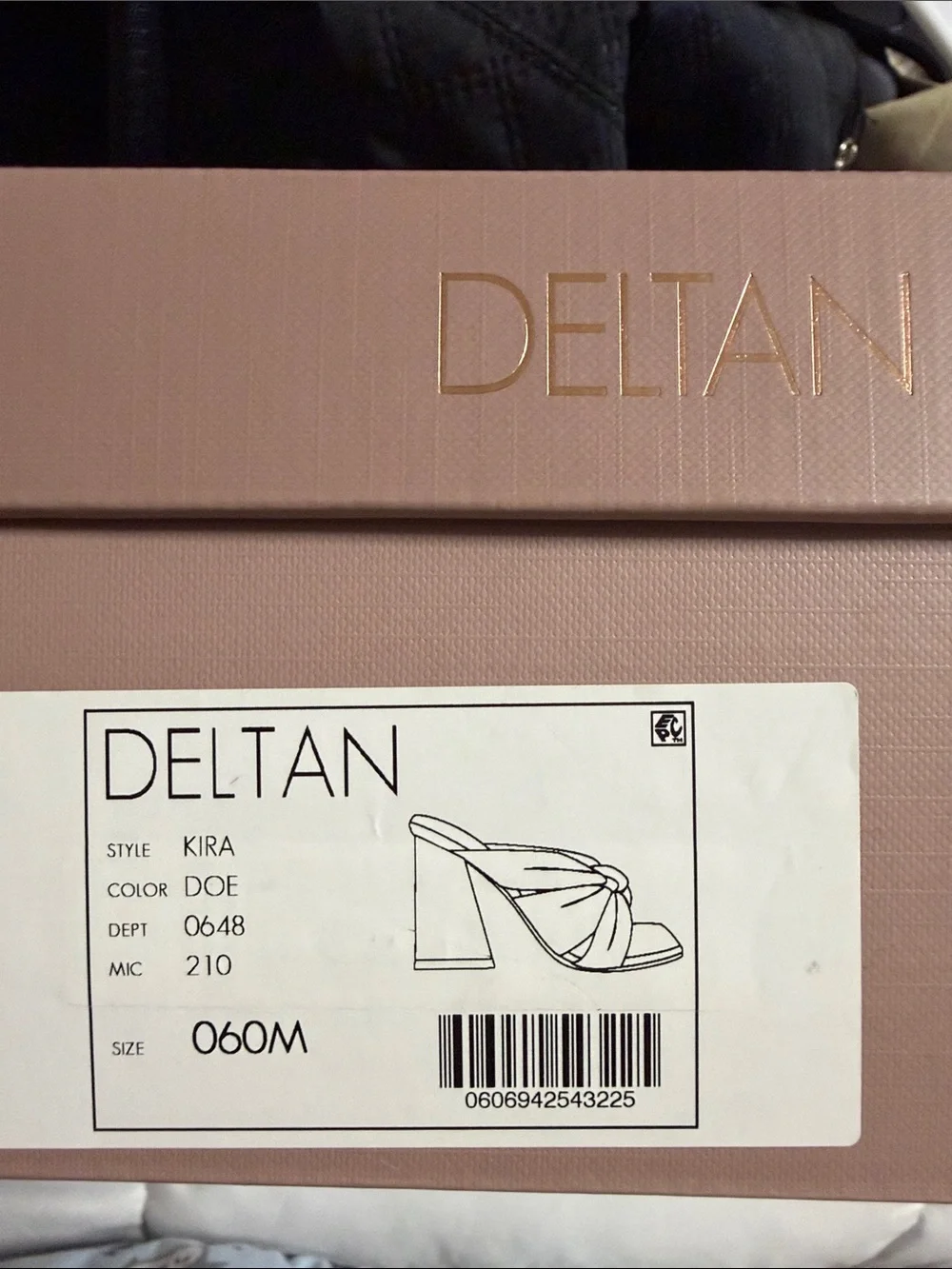 Deltan Tan Knotted Slide Heel with Clear Block